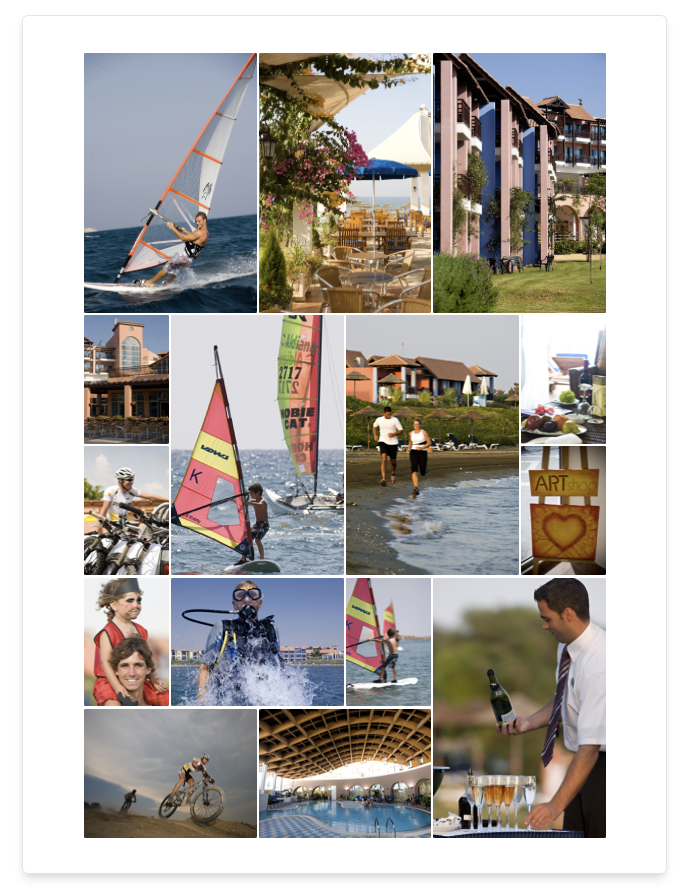 A finished portrait collage of 12 portrait and 3 landscape photos packed seamlessly into one rectangle